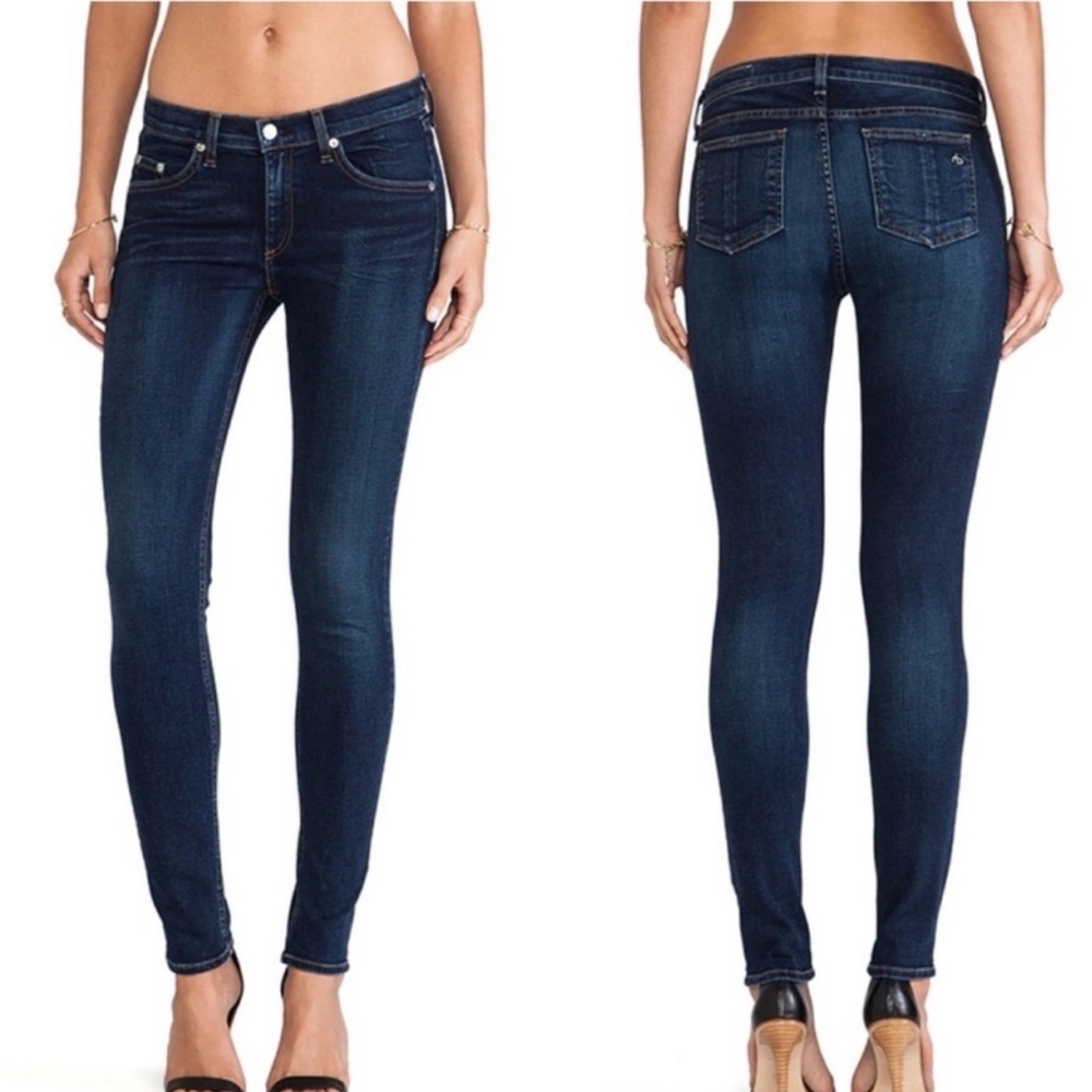rag & bone Dark Blue Low cut Stretch Women's Jeans